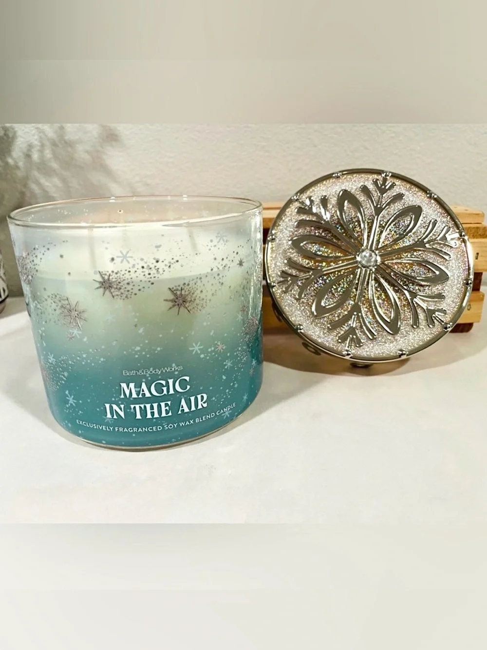 Bath & Body Works “Magic in the Air” 3-Wick Candle w Extra Fancy Metal Lid | NIB